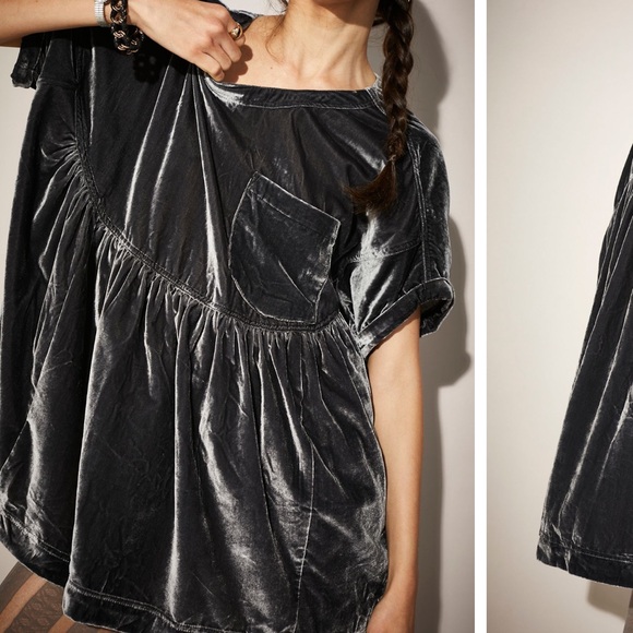 Free People Moon City Velvet Tunic Top - Picture 2 of 5